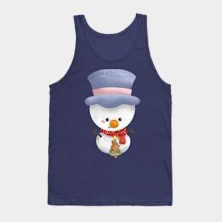 Snowman Build a Tiny Christmas Tree Tank Top